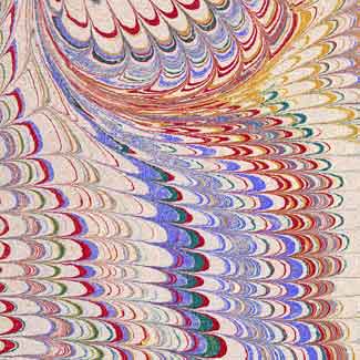 	Vintage 19th C. marbled paper, French curl on Nonpareil pattern 